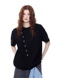 Deconstructed Minimal Button Tee — Unisex