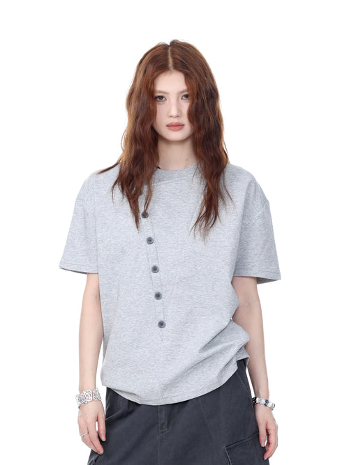 Deconstructed Minimal Button Tee — Unisex