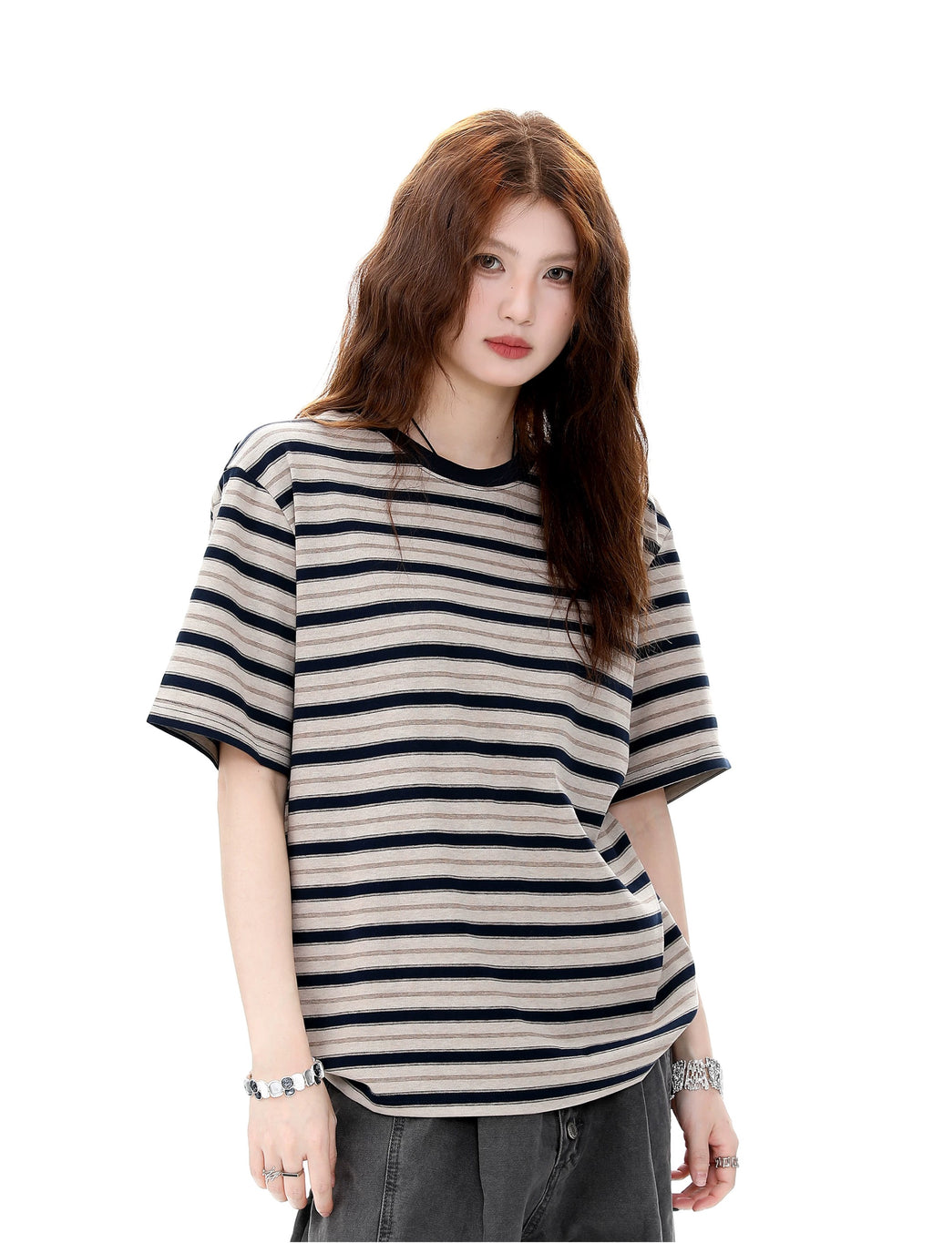 Effortless Stripe Relaxed Tee"