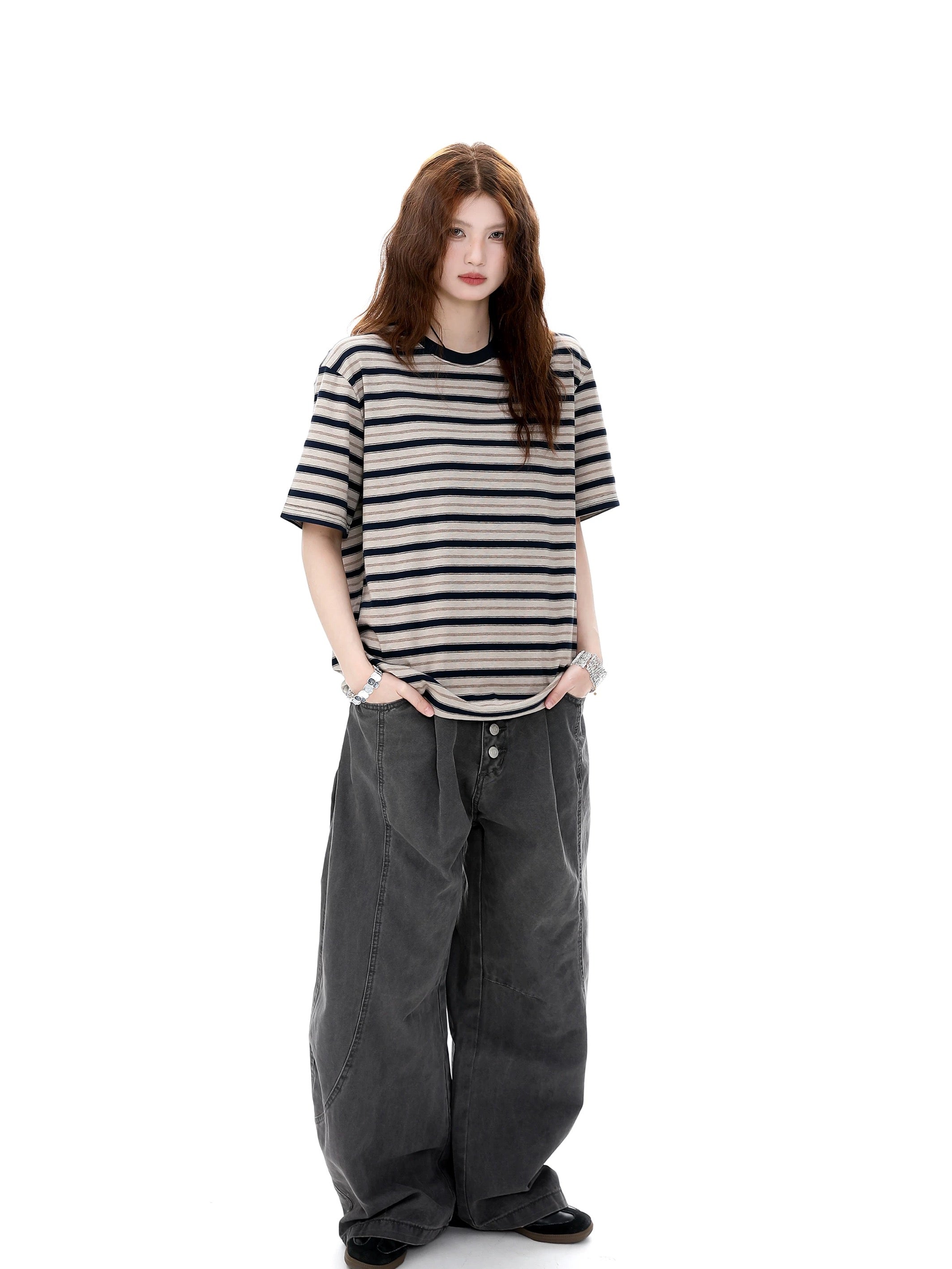 Effortless Stripe Relaxed Tee"