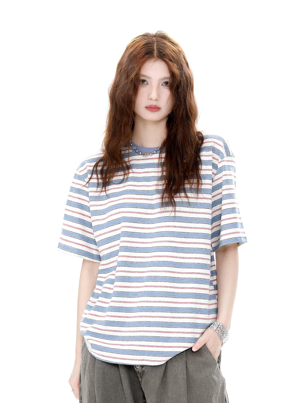 Effortless Stripe Relaxed Tee"
