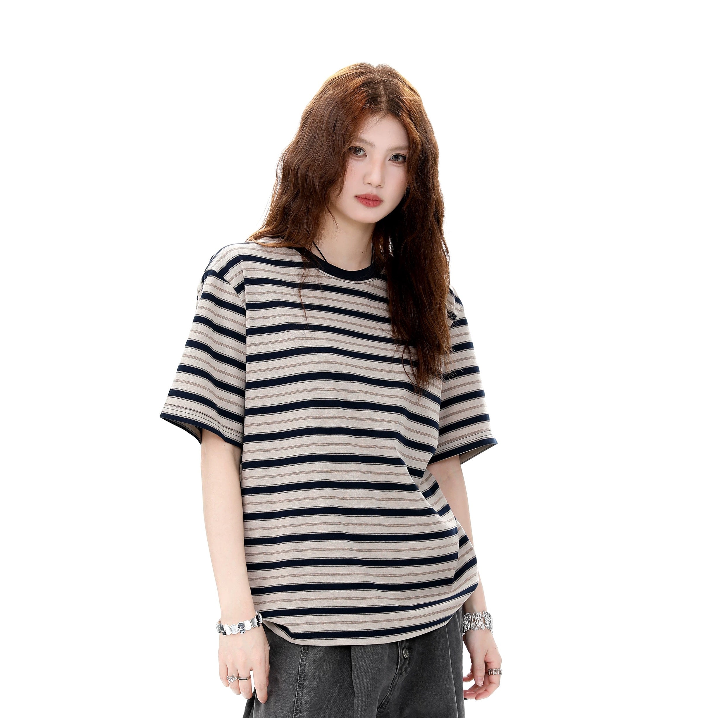 Effortless Stripe Relaxed Tee"