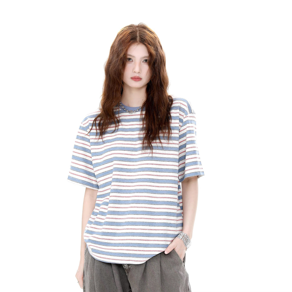 Effortless Stripe Relaxed Tee"