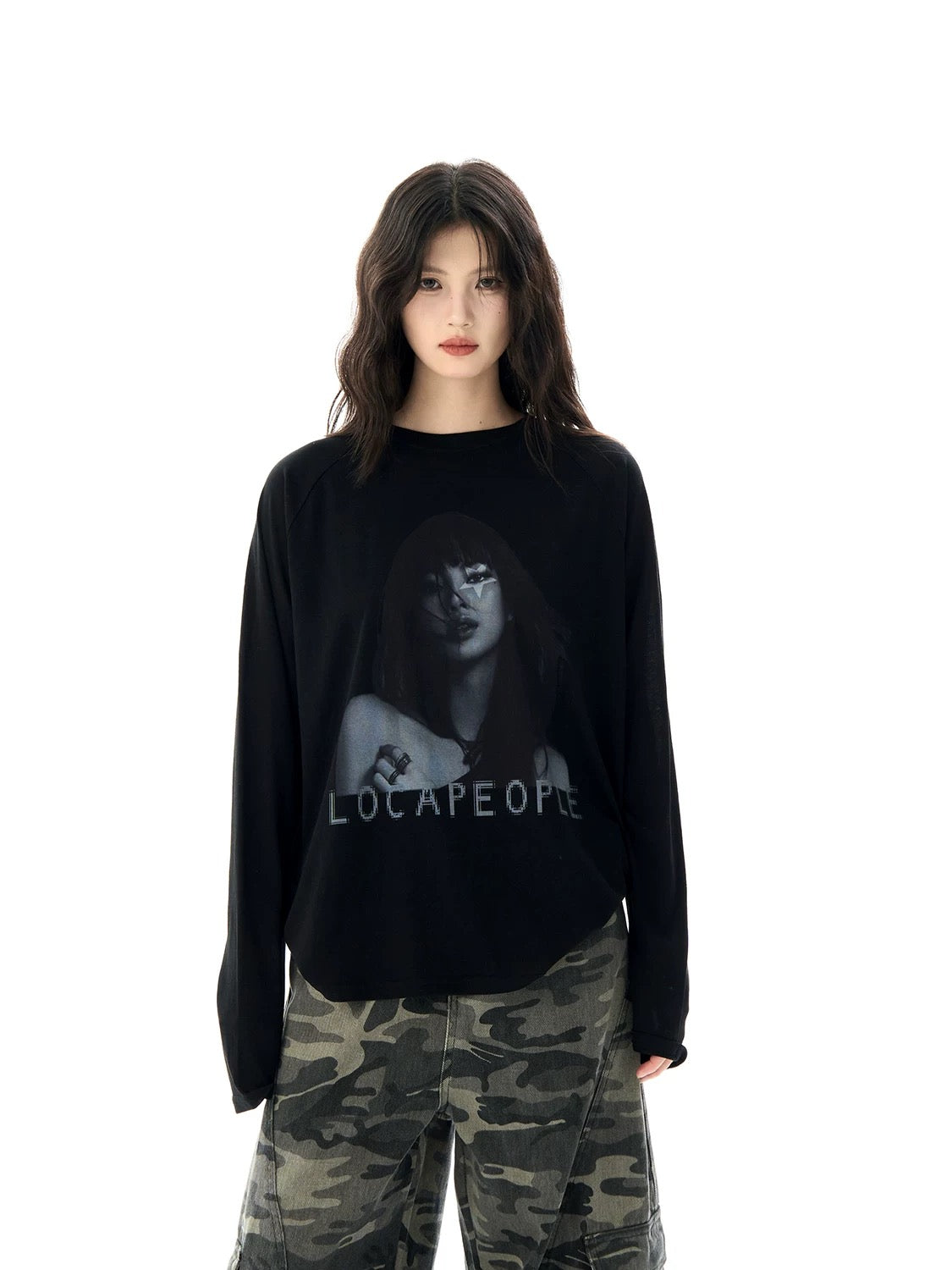 Street Style Figure Print Crewneck Sweatshirt