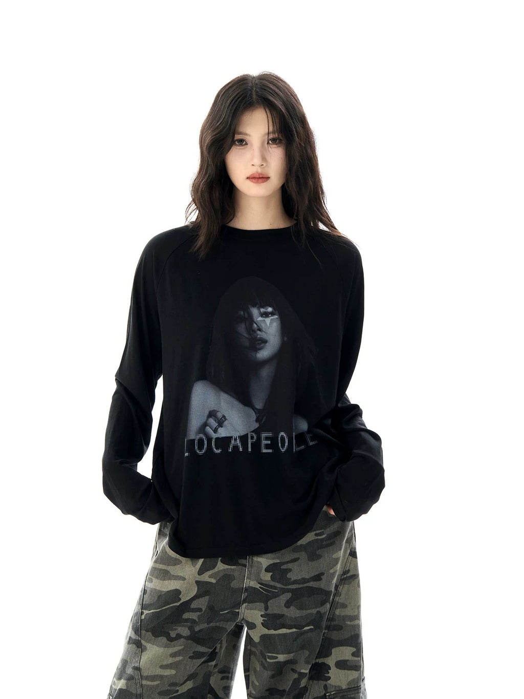 Street Style Figure Print Crewneck Sweatshirt