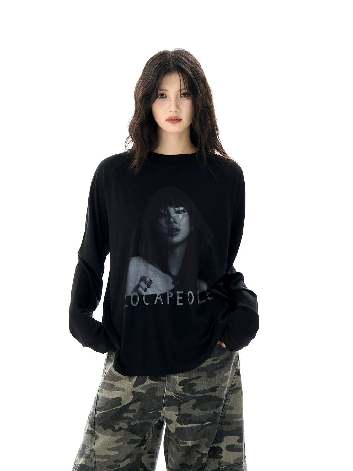 Street Style Figure Print Crewneck Sweatshirt