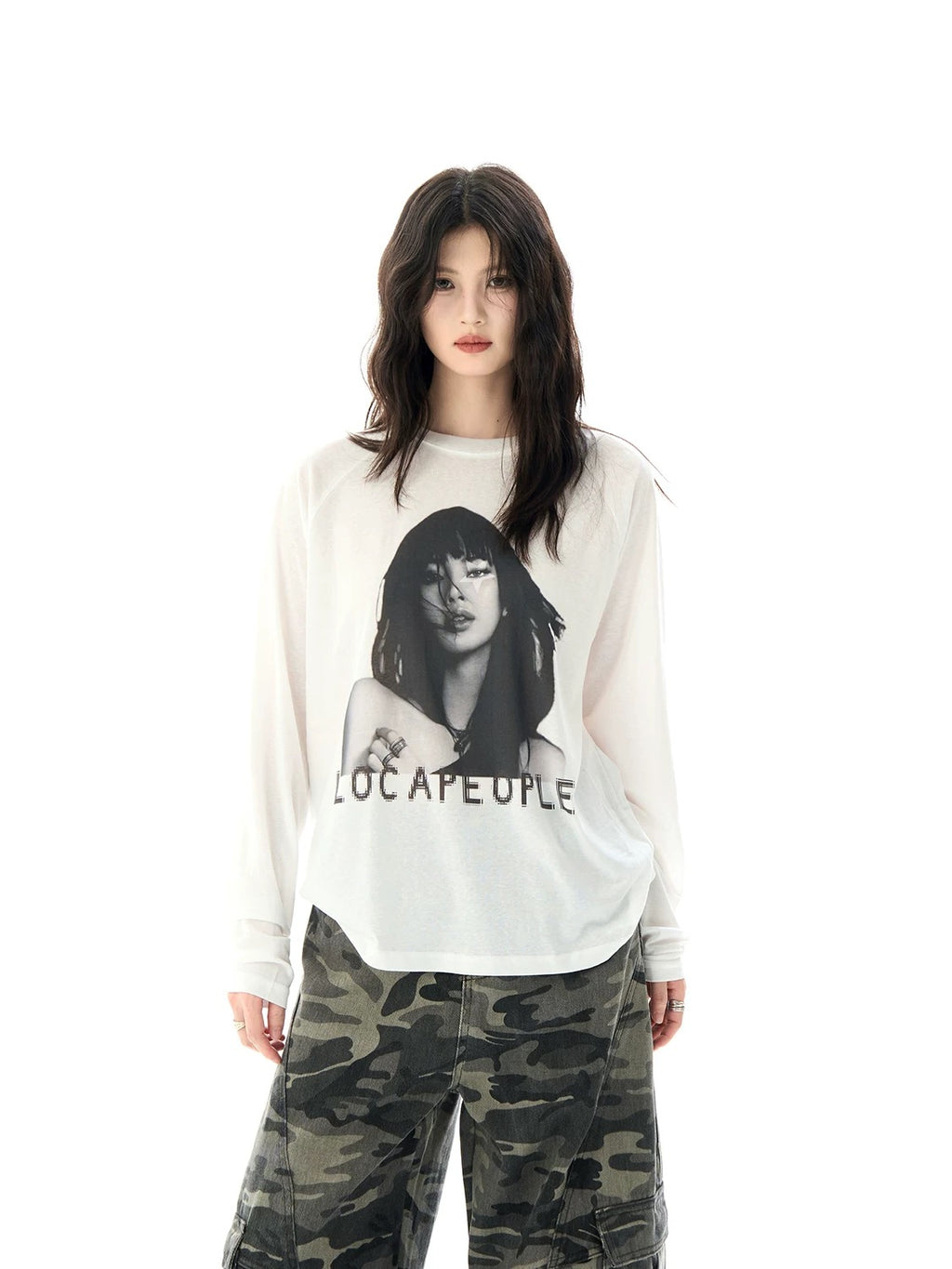 Street Style Figure Print Crewneck Sweatshirt