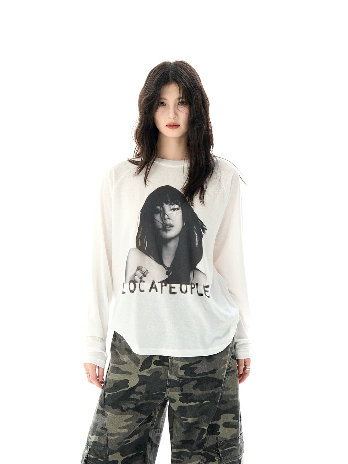 Street Style Figure Print Crewneck Sweatshirt