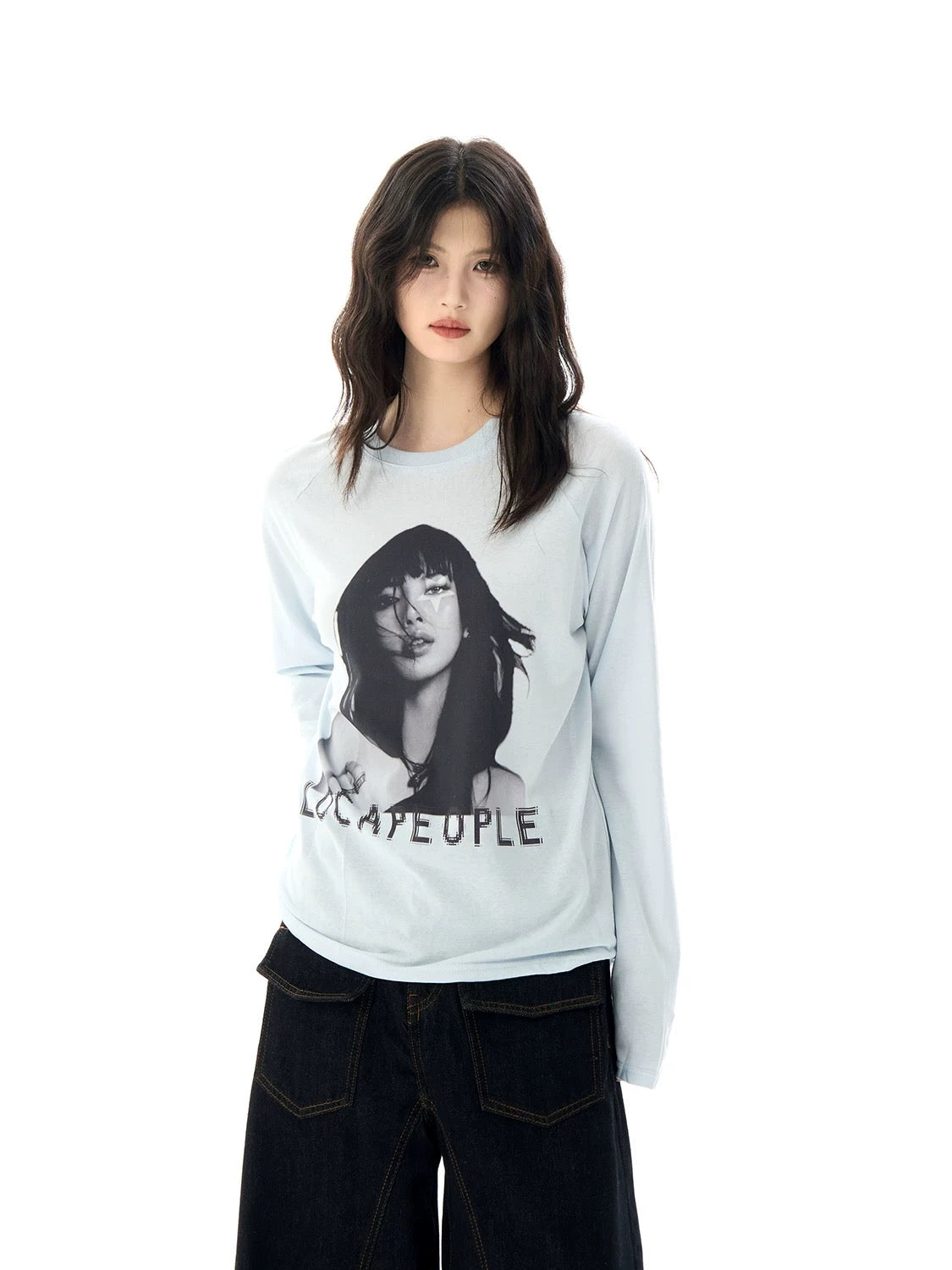 Street Style Figure Print Crewneck Sweatshirt