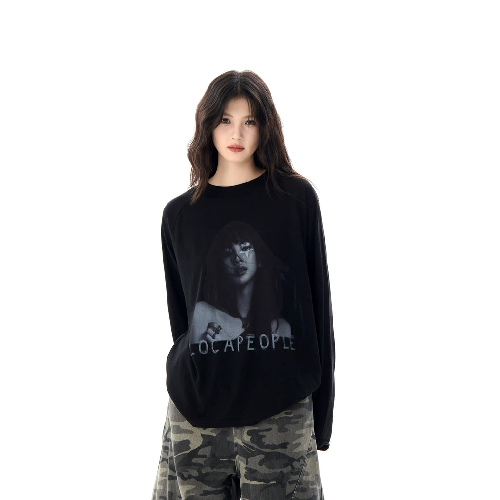 Street Style Figure Print Crewneck Sweatshirt