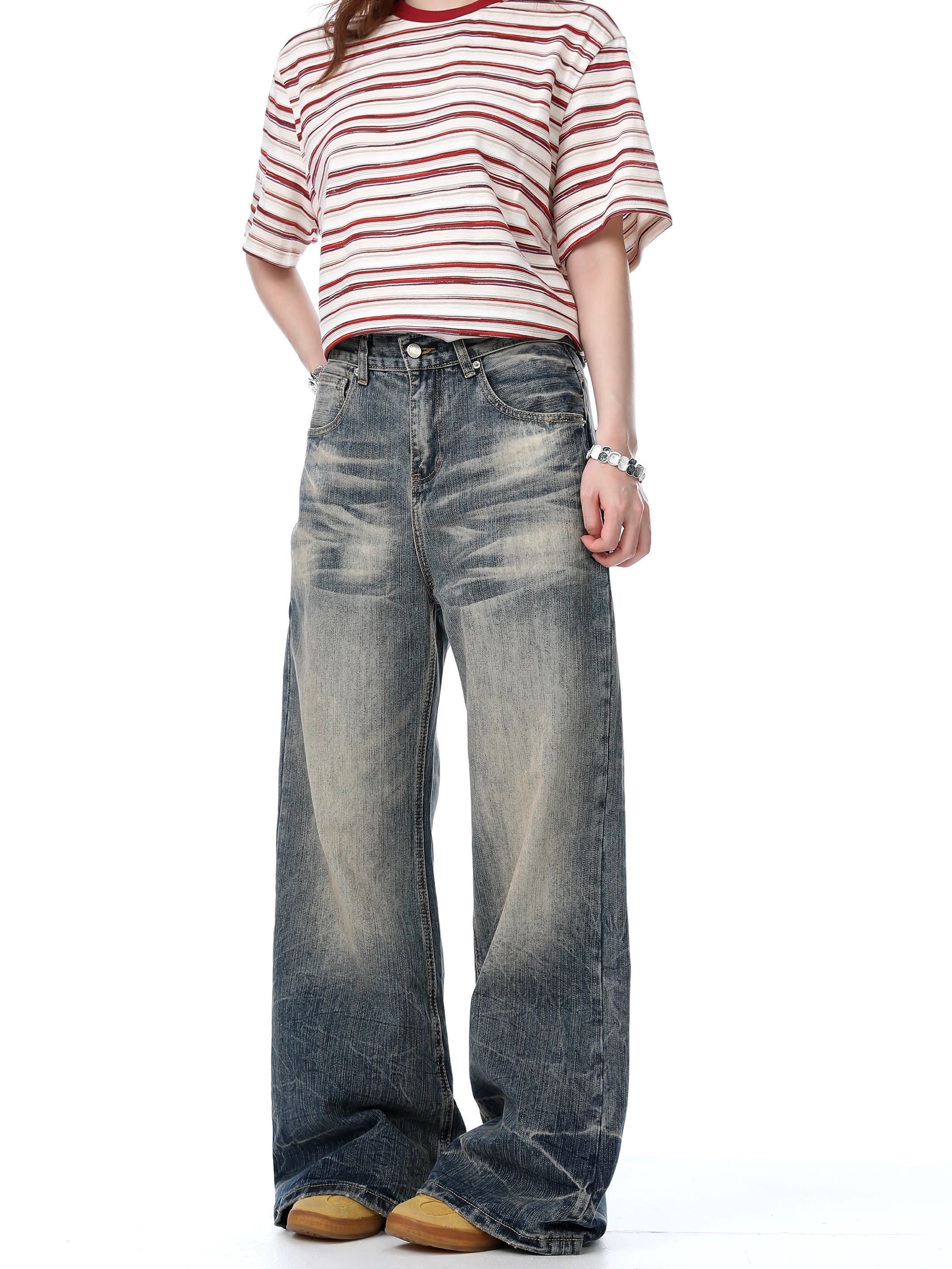 Vintage Washed Wide-Leg Jeans — Clean Fit
