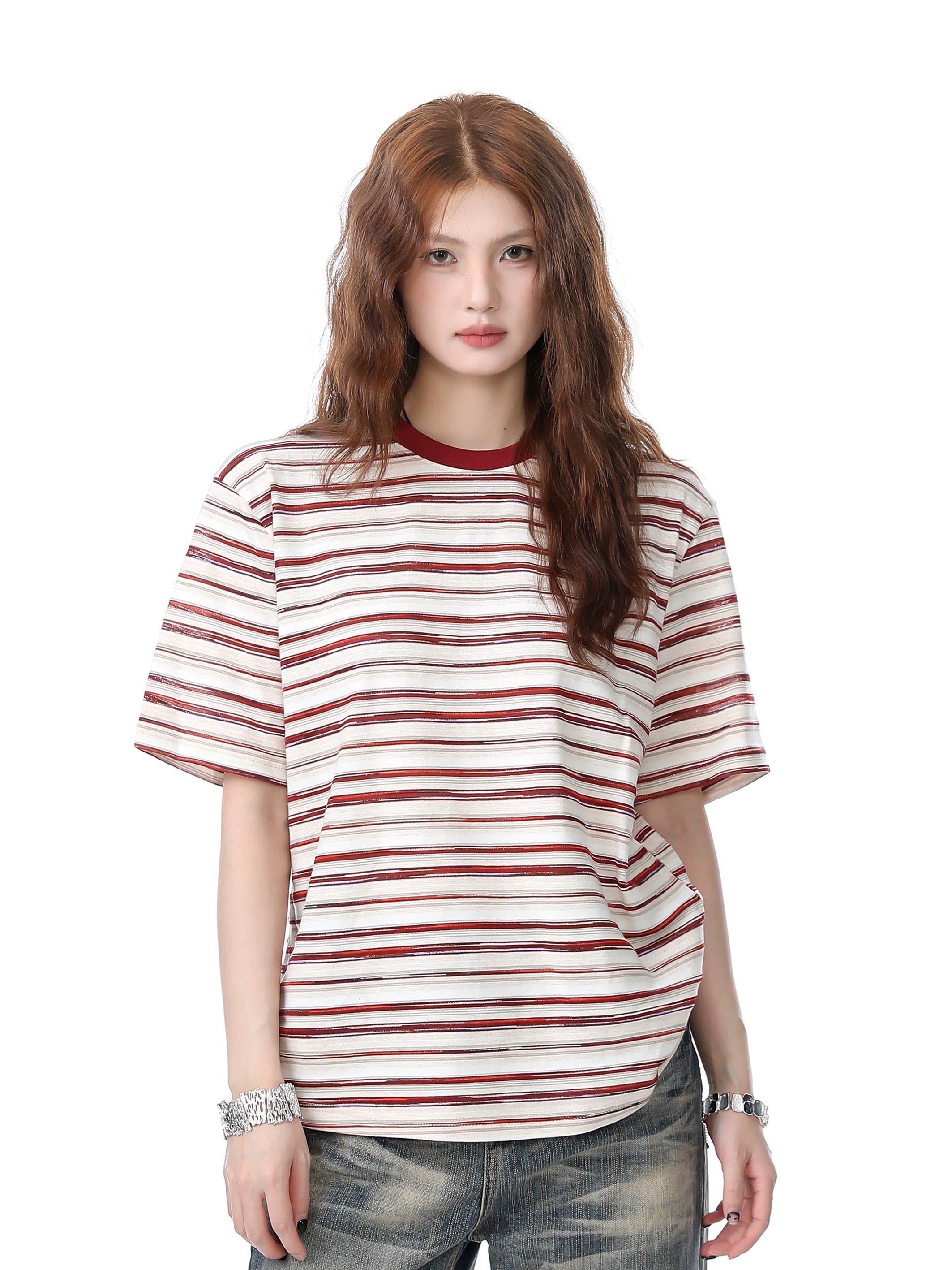 Rainbow Stripe Vintage Oversized Tee