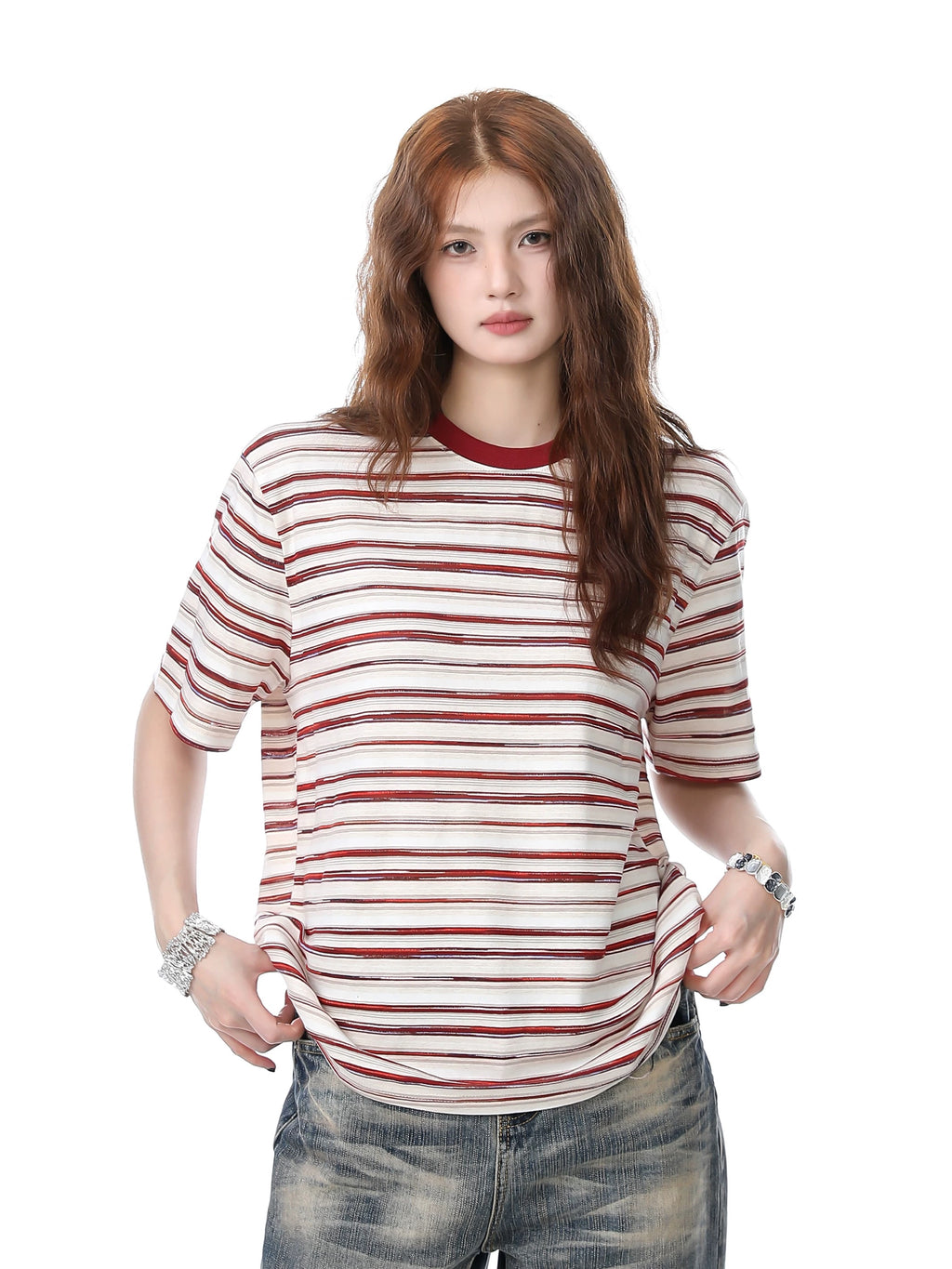 Rainbow Stripe Vintage Oversized Tee