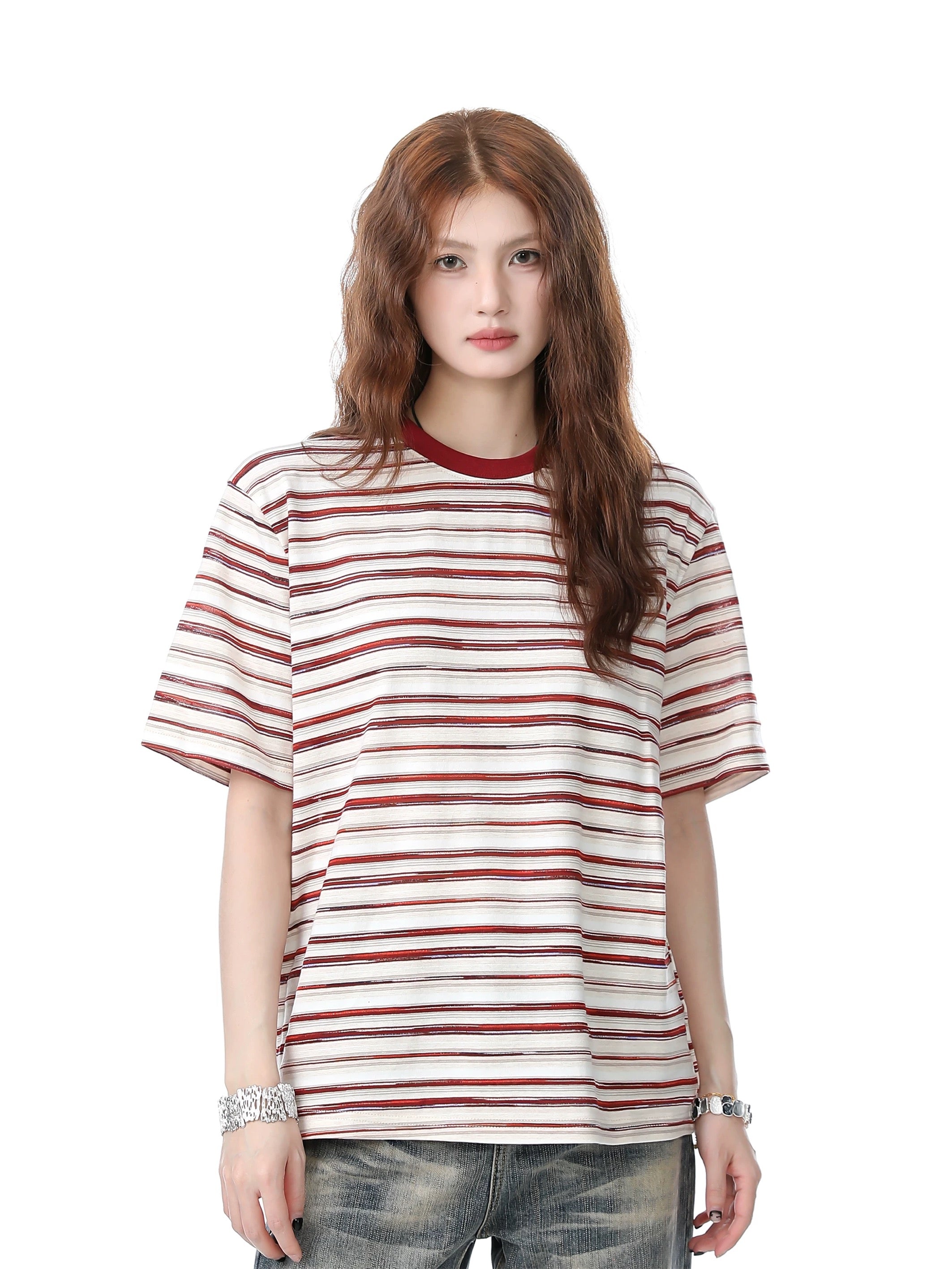 Rainbow Stripe Vintage Oversized Tee