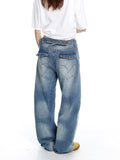 Washed Wide-Leg Baggy Jeans